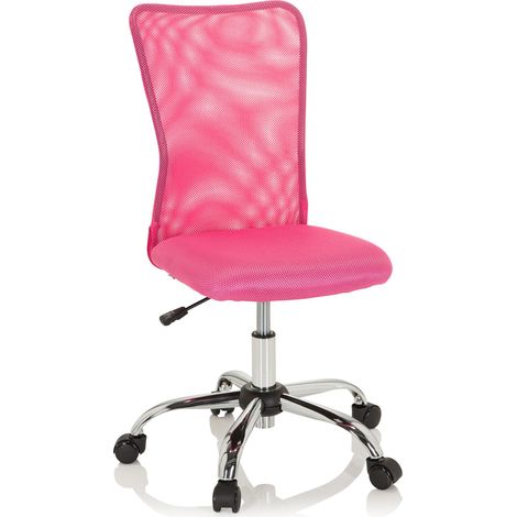 Chaise de bureau pour enfant KIDDY NET I Tissu maille rose hjh OFFICE