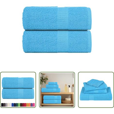 Baumwollhandtuch - Waschtücher FROGN 2 Stk. Türkis 30x30 cm 360 g/m² (1/5)