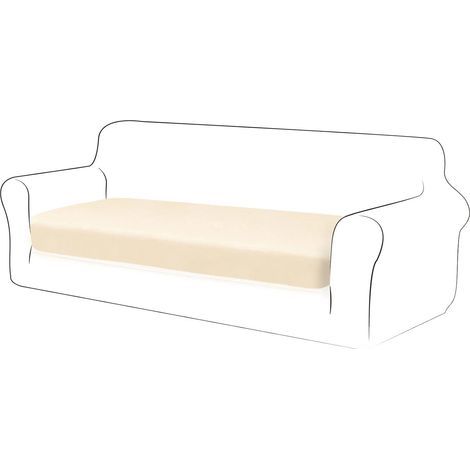 Housse de Coussin Velours Coussin de canapé Housse de Protection pour Meubles Housse de siège de canapé pour canapé Housse de Coussin Velours 3 Place pour Chaise (Blanc Ivoire) (1/5)