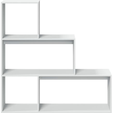 Étagère bibliothèque escalier Palino 123cm - 4 niches-Blanc (1/5)