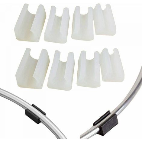 Patin Pied Chaise Tube Rond Embout Tube Pied Table Fauteuil Tampon Meuble Forme U Plastique Blanc Diamètre 14 mm,20Pcs (1/5)