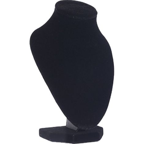 Présentoir à pendentifs et colliers en bois noir, élégant buste de mannequin pour bijouterie. (1/5)