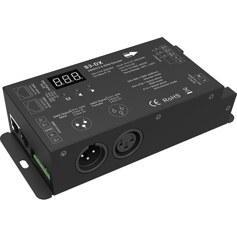 S3-DX 3-Channel DMX High Voltage LED Strip Decoder 1.5A/Channel