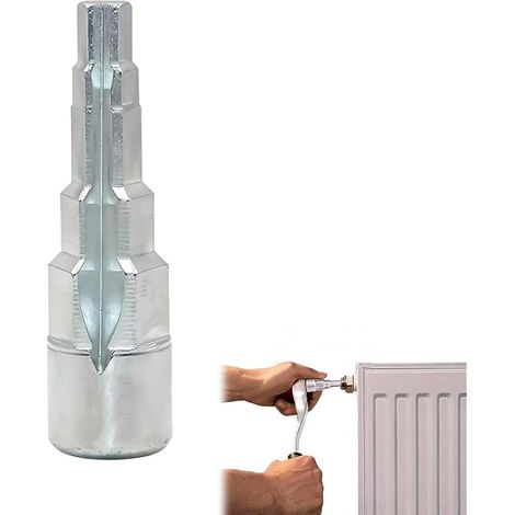 Clé de Montage Étagée Universelle pour Sanitaire et Chauffage, Outil Multifonction pour Sanitaires et Radiateurs, Clé étagée 1/2" à Douille pour Robinet de Radiateur à Cliquet (1/5)