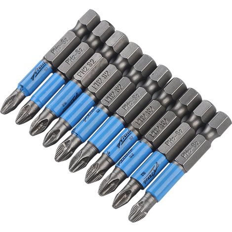 Lot de 10 embouts cruciformes en acier allié antidérapant, accessoires de tournevis (1/4)