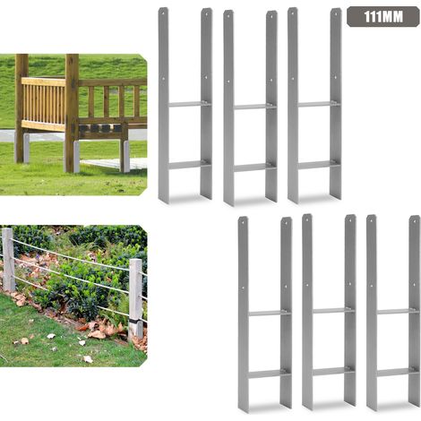 TolleTour Ancoraggio per pali per esterni – particolarmente robusto, resistente alle intemperie e ideale per pali in legno in giardino - 111 mm 6x