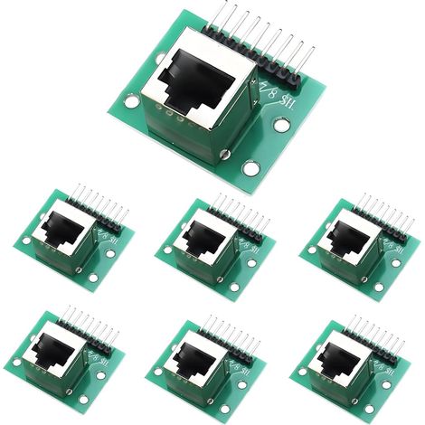 7 Pack RJ45 Plug Breakout Board 8 Pin Horizontal Network Adapter Network Tester with PCB (Vertical Plug) (1/5)