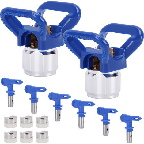 Lot de 6 têtes de pulvérisation réversibles avec 2 supports pour pistolet à peinture Airless 211, 315, 417, 515, 517, 523 (1/5)