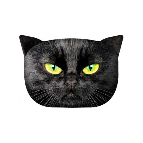Bertoni Dekokissen „Nero Cat“ 30×45 cm – Samt, Katzenmotiv, antiallergische Füllung (1/3)