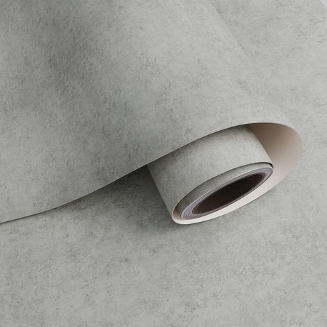 Papier Peint Béton Industriel Gris Rouleau Adhesif Decoratif Autocollant Papier Vinyl Adhesif Imitation Ciment Revetement Adhesif Mural Cuisine Imperméable Garage Salon Chambre 40cm×2m (1/5)