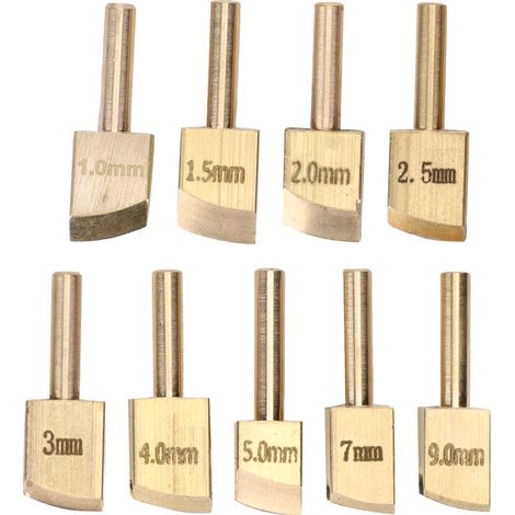 9 Stück Lötspitzen aus Messing für Lederarbeiten, 1–9 mm Linienkantenpressen zum Löten (1/5)
