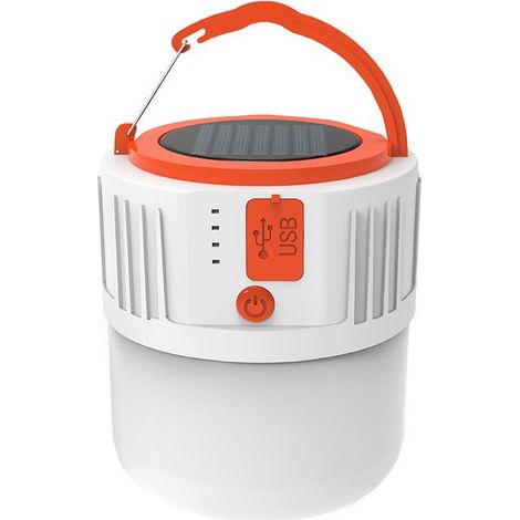 2 luci LED da campeggio, multifunzionali per uso esterno, alimentate a energia solare, ricaricabili tramite USB, illuminazione di emergenza, lampada portatile (1/2)
