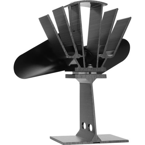 2-Blatt-Ofenlüfter aus Aluminiumlegierung, nicht elektrisch, für Holzöfen und Kamine, geeignet für Zuhause und Hotel (1/5)