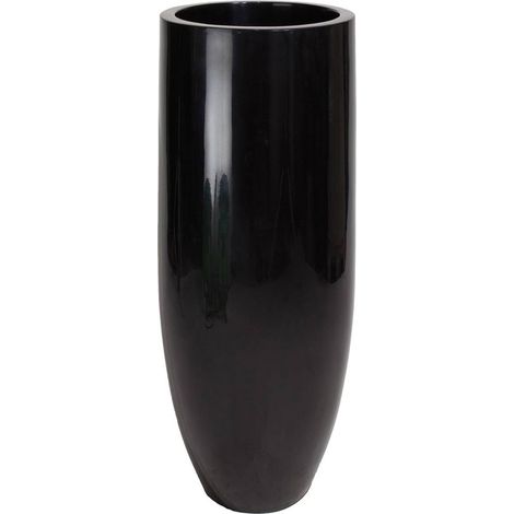 Bac fibres de verre gelcoat Ø 35 cm H 90 cm Ext. cigare noir glossy - dimhaut: H 90 cm - couleur: Noir (1/2)