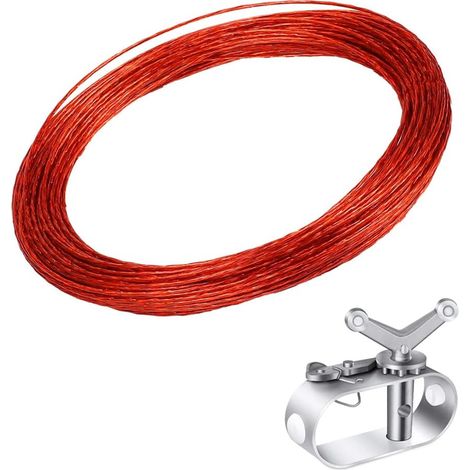 Câble de Tension en Fil d'acier pour bâche de Piscine, 2,2 mm de Long 30 m avec 1 tendeur pour Fixer la Couverture de Piscine Hors Sol pour l'hiver (1/5)