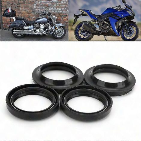 4-teiliger Dichtungssatz für Gabelstoßdämpfer, Staubdichtungen, kompatibel mit YZF R25 / MT25 2015-2019 (1/2)