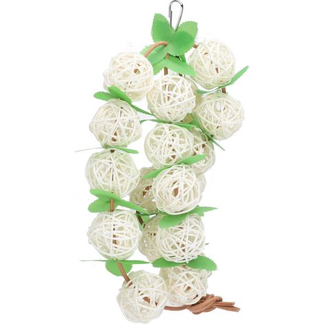 Jouet À Mâcher Pour Perroquet - Boules En Rotin Naturel Avec Feuilles - Balançoire Pour Cage D oiseaux - Lot De 20 Pièces (1/5)