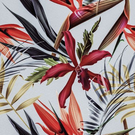Tissu décoratif d'extérieur Oxford - Motif floral tropical I DX192 (1/5)