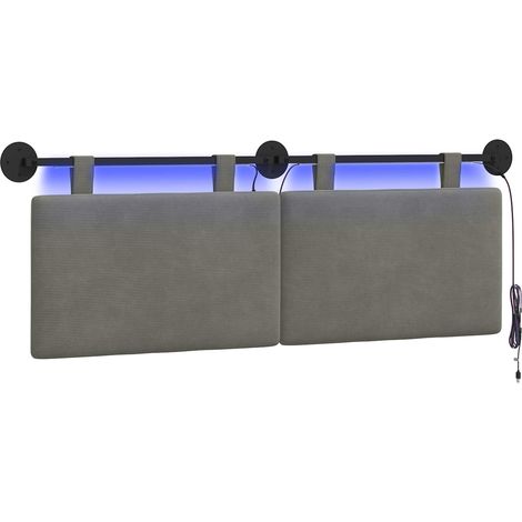 Maison Exclusive - Testiera sospesa Grigio Chiaro Tessuto in Cords (1/5)
