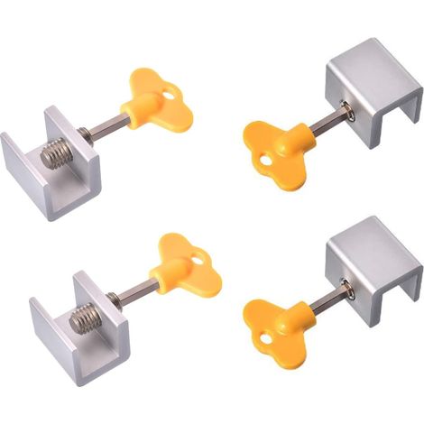 4 Pièces Réglable Serrure de Sécurité de Porte Fenêtre, Verrous pour Fenêtre Coulissante en Alliage d'Aluminium, pour La Protection Antivol De La Sécurité Des Enfants (1/3)
