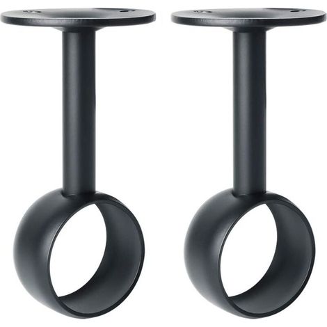 Support de Tringle à Rideaux Support Tringle Penderie avec Vis Support de Plafond pour Rideau et Armoire, Noir Mat en Acier Inoxydable, Diamètre 32 mm, 2 Pcs (1/4)