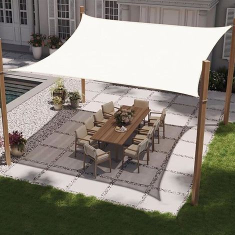 Quadratisches Sonnensegel 2x2 Meter, wasserdicht und UV-beständig, ideal für Terrasse, Garten, Balkon und Außenbereiche. (1/5)
