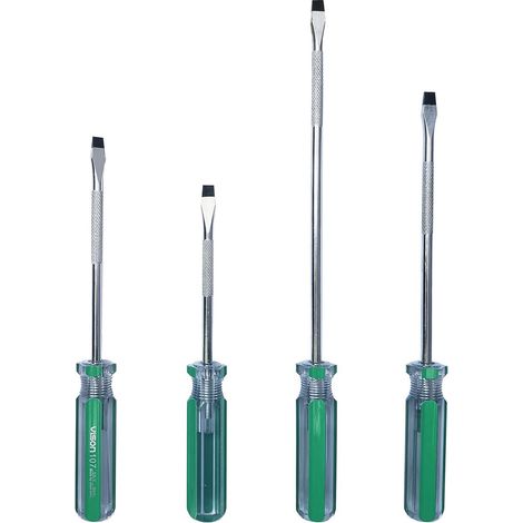 Lot de 4 tournevis à tête plate magnétique avec 6 x 100 mm, 6 x 125 mm, 6 x 150 mm, 6 x 200 mm pour la maison, l'automobile et les projets de bricolage (1/5)