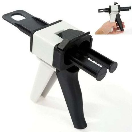 Distributeur de résine époxy 50 ml - Tête mélangeur statique - Rapport 1:1/2:1 - Pistolet applicateur manuel (50 ml, comme illustré) (1/3)