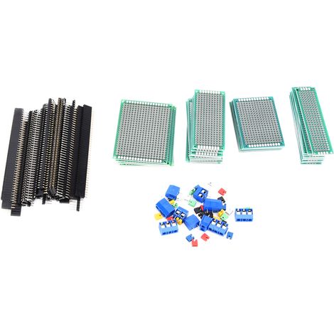 Kit 100 pièces PCB double face universel, plaques prototype circuit imprimé électronique, panneaux DIY pour montage et soudure (1/5)