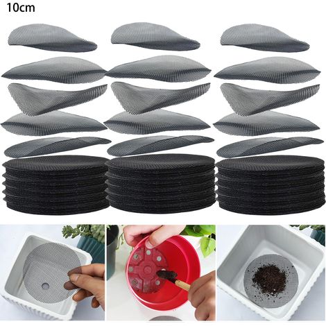 Tampon maille de tapis de trou de Pot de fleur de 1000 pièces, écrans de trou de Drainage de Pot de plante de 10cm, Anti-perte de sol, de maille (1/5)