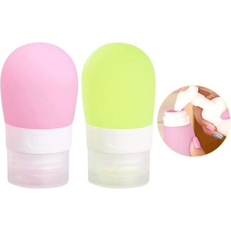 Flacon Voyage Silicone,Flacon Voyage,Flacon Vide Voyage,Bouteille de Voyage,Étanches Bouteille Vide Contenant Kit de Voyage Silicone (1/4)