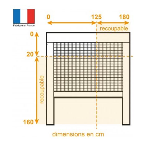 Moustiquaire enroulable verticale pour fenêtre en aluminium blanc – Dimensions H 160 cm x L 180 cm – Toile en fibre de verre anti-insectes – Moustikit