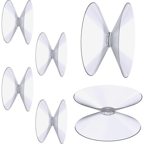 Doppelseitige Saugnäpfe, 6 Stück 4 cm transparente Saugnäpfe, extra starker PVC-Kunststoff-Vorhangaufhänger, Isolationssaugnapf für Glastischspiegel, Badezimmerfensterspiegel (1/4)