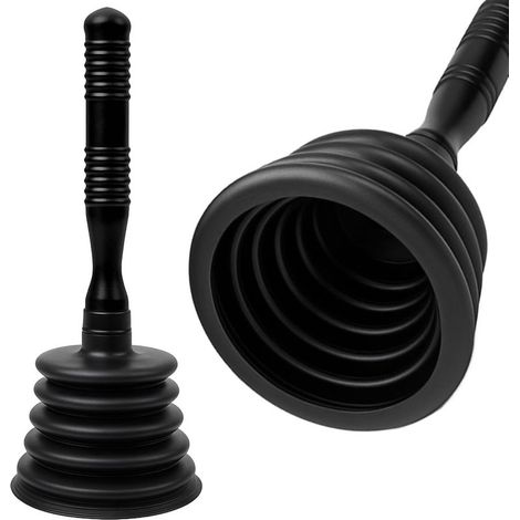 Ventouse Deboucheur – Succion Puissante pour Deboucheur Canalisation et Éviers – Élimine les Bouchons dans Douche, Lavabo, Baignoire et Cuisine – Deboucheur Polyvalent Durable (Noir) (1/5)