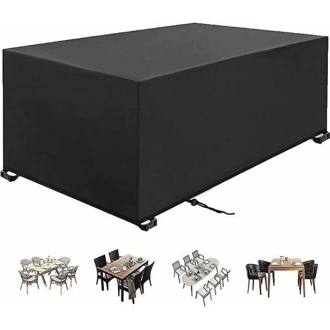 Copertura per tavolo da giardino 230x120x75cm Nero Tessuto Oxford 420D Copertura per mobili da giardino Copertura per tavolo da giardino antivento e anti-UV Copertura per mobili da giardino rettangola (1/5)
