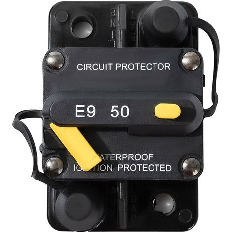 royaluxe - 50 Ampères Disjoncteur Circuit Breaker avec Manuel Interrupteurs DC 12V- 48V, imperméable à l'eau (50A) (1/3)