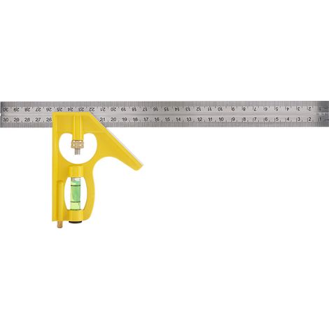 Équerre Combinée 300 mm,Règle d'angle de Combinaison,Combinaison Carrée Outils de Mesure,Acier Inoxydable Règle d'angle de Combinaison,Équerre à Combinaison Précise et Pratique en Métal - Vert (1/5)