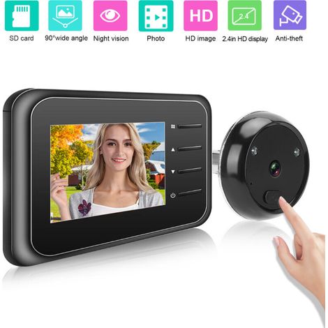 Zoternen – Visiophone connecté 1080P – Judas numérique 2,4 pouces – Grand angle 90° – Vision nocturne jusqu'à 3m – Alliage zinc et ABS (1/5)