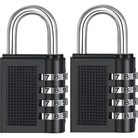 Cadenas à combinaison - Cadenas à combinaison à 4 chiffres pour salle de sport, sports, école, casiers d'employés, extérieur, clôture, moraillon et rangement (1/5)