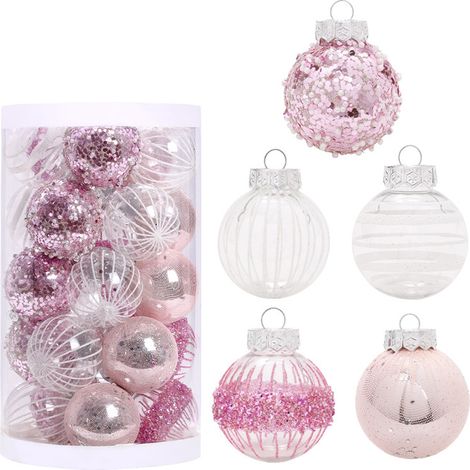 Christmas Ball - Shatterproof Acrylic Ornament - For Xmas Tree Decoration - 6 Cm - Pack Of 25 (1/5)