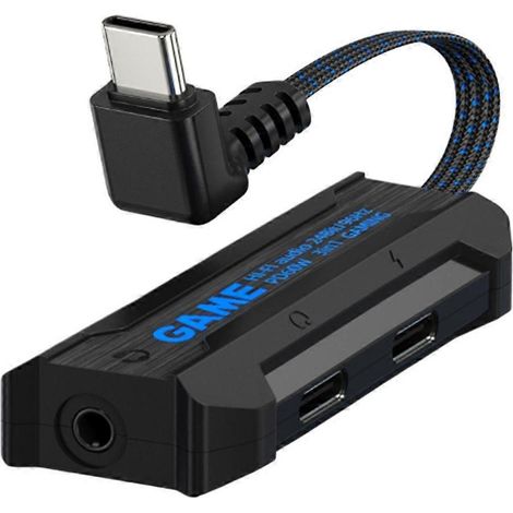 Adaptateur USB-C vers prise casque 3,5 mm 3 en 1, adaptateur de conversion USB-C vers casque (1/4)