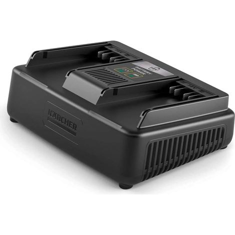 KARCHER Chargeur Rapide Double Battery Power 18 V 24450280, Charge 80 Pourcent en 44 min, Fixation Murale, Garantie 2 ans