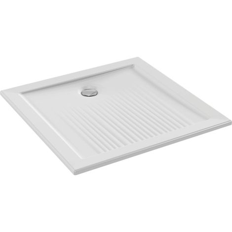 Jacob Delafon – Receveur de douche à encastrer 70x70 cm en céramique – Antidérapant – Bonde de vidage 6 cm – ENA6000 (1/2)