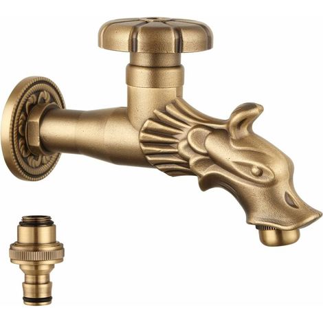 Tigrezy – Wasserhahn aus Bronze mit drehbarem Griff, 1/2 Wandanschluss und Rosette (1/4)