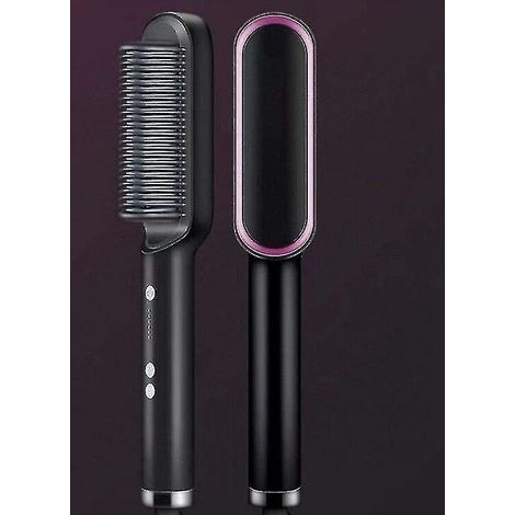 Hair Straightener Comb Matte Black Hair Straightening Brush & Iron (1/5)