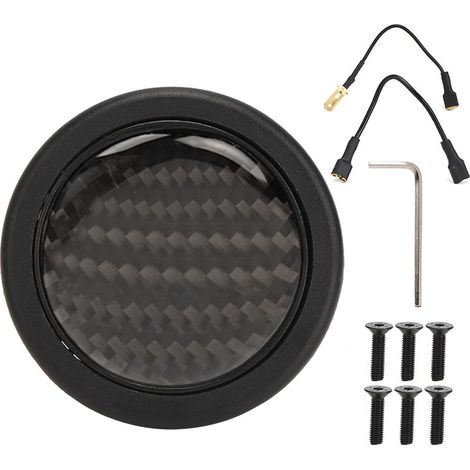 Bouton poussoir de klaxon en Fiber de carbone pour volant à 6 boulons, pièces modifiées de voiture (1/5)