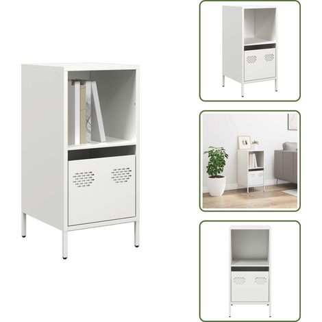 The Living Store Sideboard Weiß 35x39x73,5 cm Kaltgewalzter Stahl - Schrank (1/5)