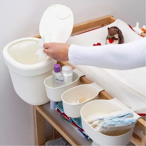 Corbeilles Table à Langer, Plastique, Blanc, 27 x 23 x 26 cm (1/3)