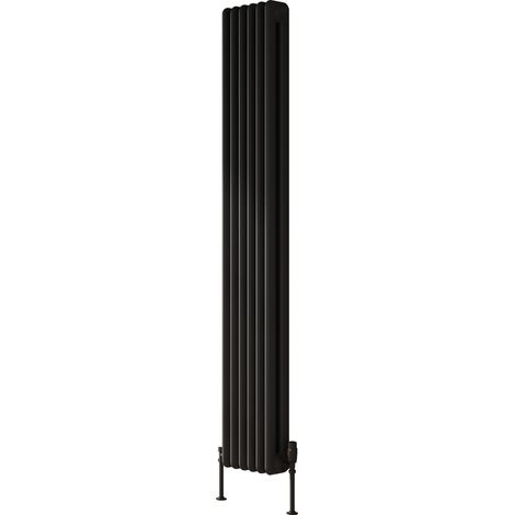 Reina Hedingham 2 Column Designer Vertical Radiator 1800mm H x 285mm W - Black (1/5)