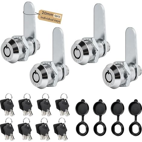 4 Pièces Serrure à levier tube fileté, 20mm, Ouverture différenciée (1/5)